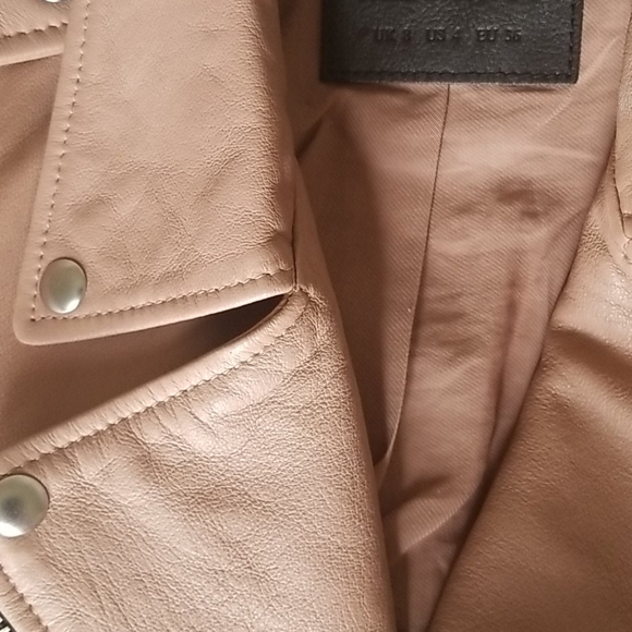 NWT Allsaints Balfern Leather Jacket Dusty Pink S - Picture 8 of 9